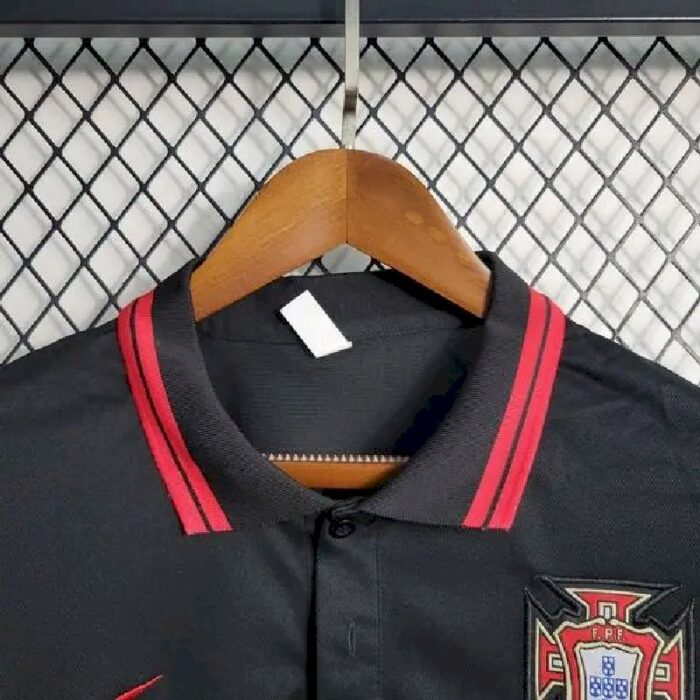 Mens Portugal 2023/24 Black Polo 3