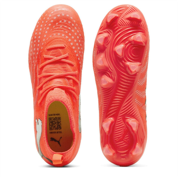 Puma Future 9 Junior Firm Ground Football Boots – Red/Silver – view 3