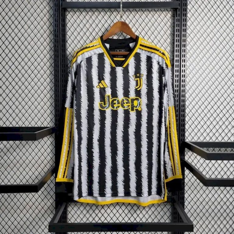 Mens Juventus 2023/24 Home Long Sleeve Jersey