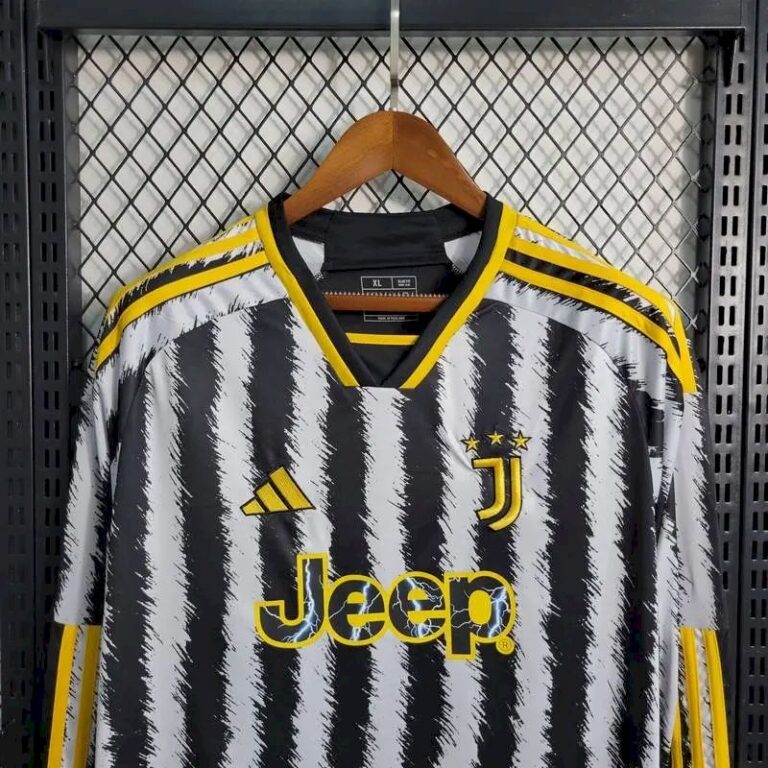 Mens Juventus 2023/24 Home Long Sleeve Jersey 1