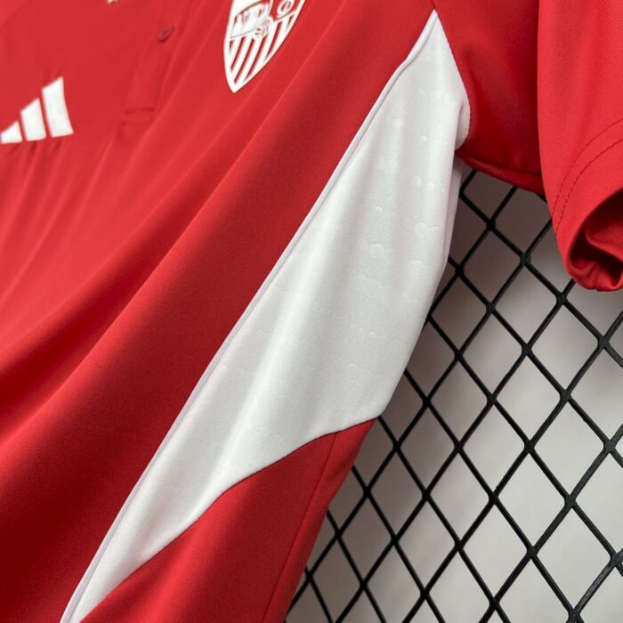 Mens Sevilla FC 2025/26 Red Travel Polo Jersey 2
