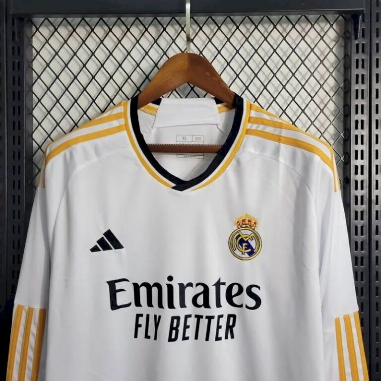Mens Real Madrid 2023/24 Home Long Sleeve Jersey 1