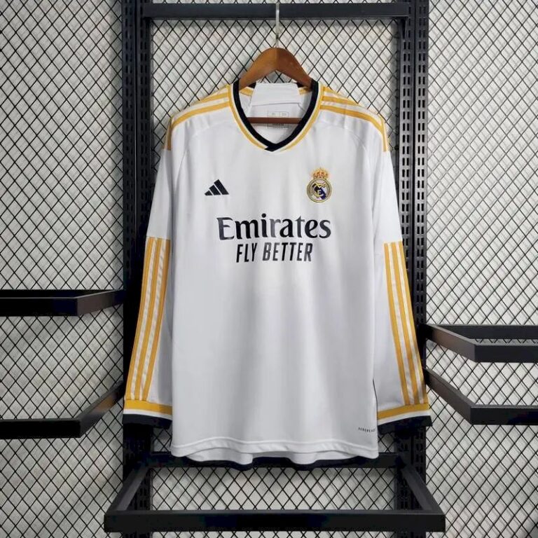 Mens Real Madrid 2023/24 Home Long Sleeve Jersey 2