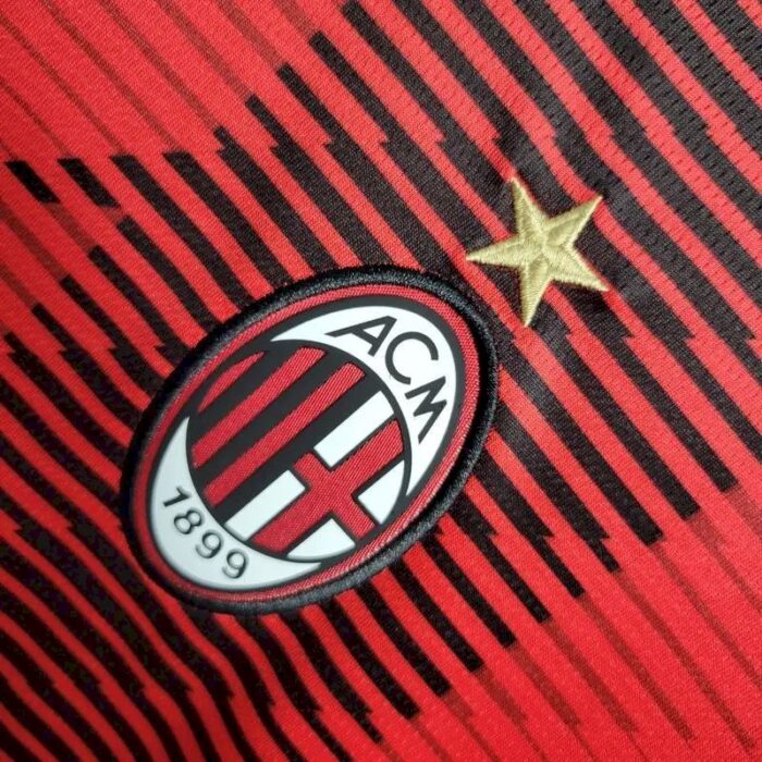 Mens AC Milan 2023/24 Home Long Sleeve Jersey 3