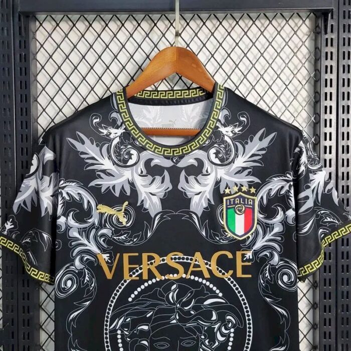 Mens Italy 2023/24 Versace Co-Branded Edition Jersey Black 5