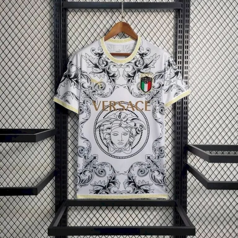Mens Italy 2023/24 Versace Co-Branded Edition Jersey White 1