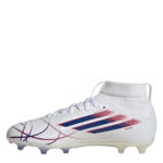 adidas F50 Junior Firm Ground Football Boots – White/Blue/Red – view 2