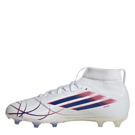adidas F50 Junior Firm Ground Football Boots – White/Blue/Red – view 2