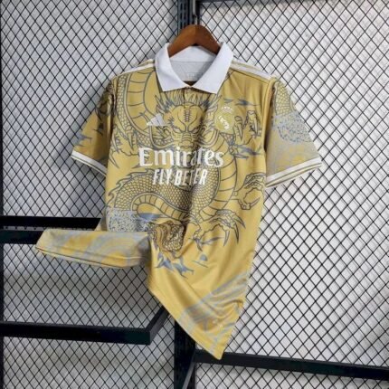 Mens Real Madrid 2023/24 Yellow Dragon Jersey 10