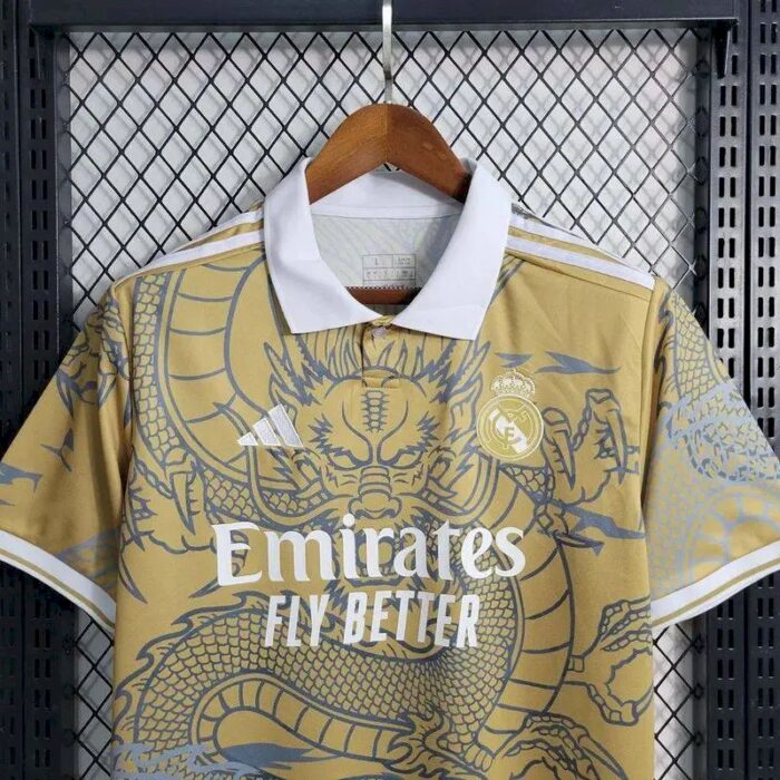 Mens Real Madrid 2023/24 Yellow Dragon Jersey 7