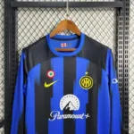 Mens Inter Milan 2023/24 Home Long Sleeve Jersey With AD 1