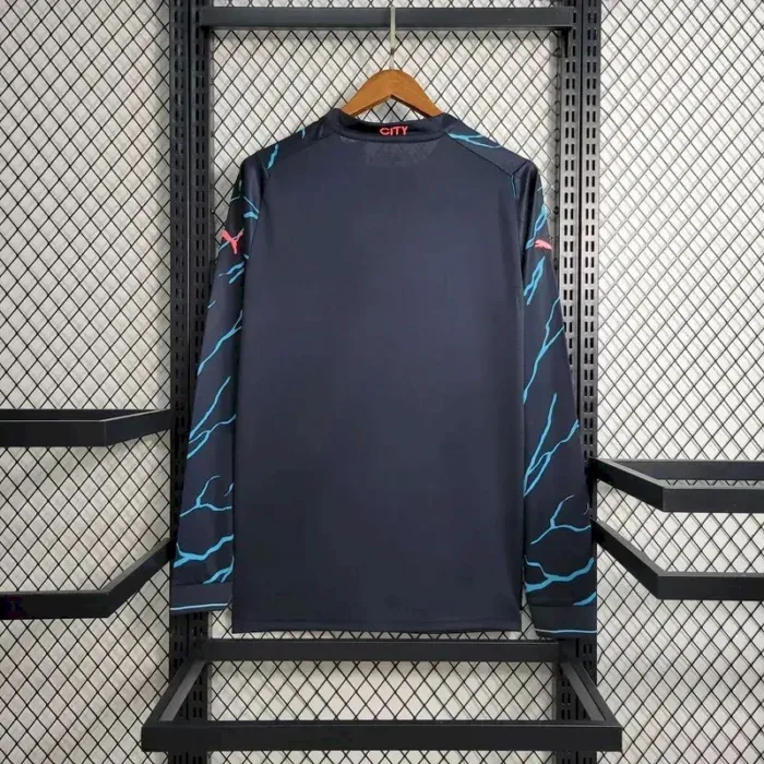 Mens Manchester City 2023/24 Third Long Sleeve Jersey 6