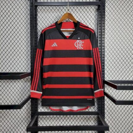 Mens Flamengo 2024/25 Home Long Sleeve Jersey 8