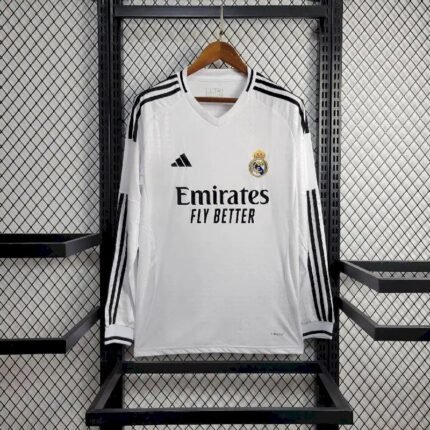 Mens Real Madrid 2024/25 Home Long Sleeve Jersey 8