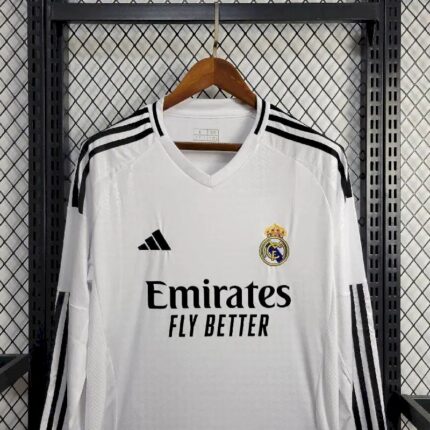 Mens Real Madrid 2024/25 Home Long Sleeve Jersey 1