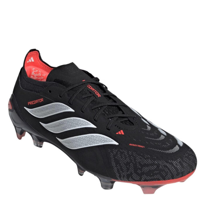 adidas Predator Firm Ground Football Boots – Black/Red – view 7