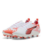 Puma Ultra Junior Firm Ground Football Boots – White/Red – view 7