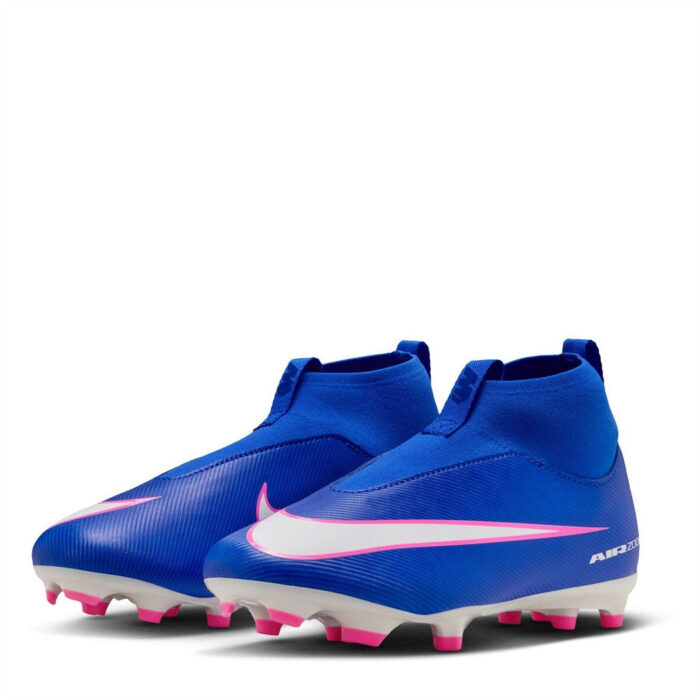 Nike Zoom Mercurial Superfly 10 Junior Firm Ground Football Boots – Blue/Wht/Pink - Image 4