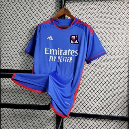 Mens Olympique Lyonnais 2024/25 Retro Blue Jersey 2