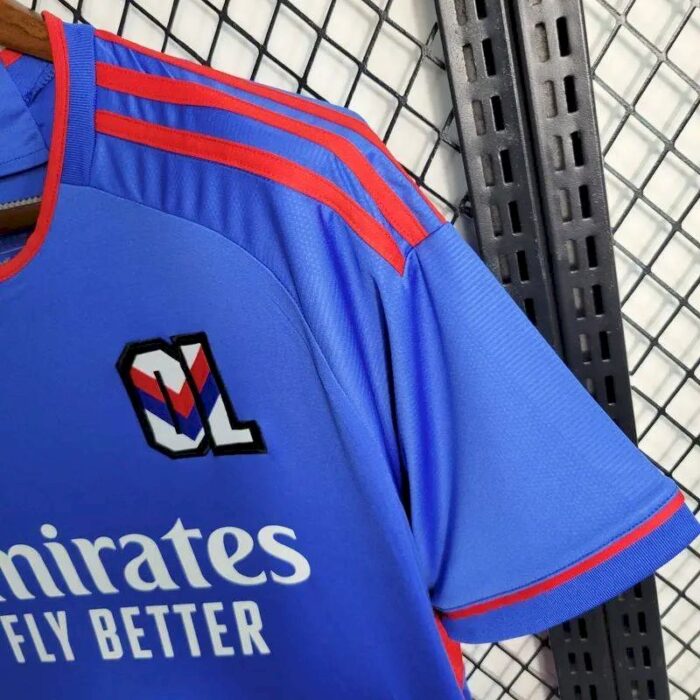 Mens Olympique Lyonnais 2024/25 Retro Blue Jersey 6