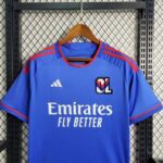 Mens Olympique Lyonnais 2024/25 Retro Blue Jersey 7
