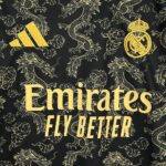 Mens Real Madrid 2025/26 Black Golden Dragon Edition Jersey 3
