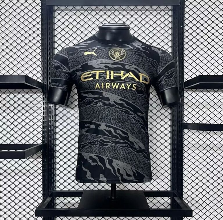 Mens Manchester City 2024/25 Black Dragon Jersey Player Version