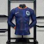 Mens Netherlands 2024/25 Away Long Sleeve Jersey Player Version 2