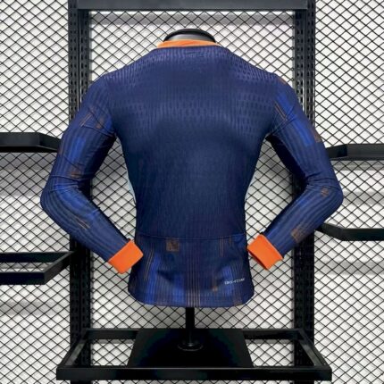 Mens Netherlands 2024/25 Away Long Sleeve Jersey Player Version 1
