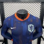 Mens Netherlands 2024/25 Away Long Sleeve Jersey Player Version 3