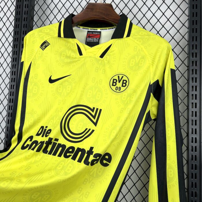 Retro Borussia Dortmund 1996/97 Home Long Sleeves Jersey 2