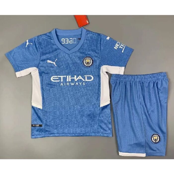 Kids Manchester City 2021/22 Home Kit 4