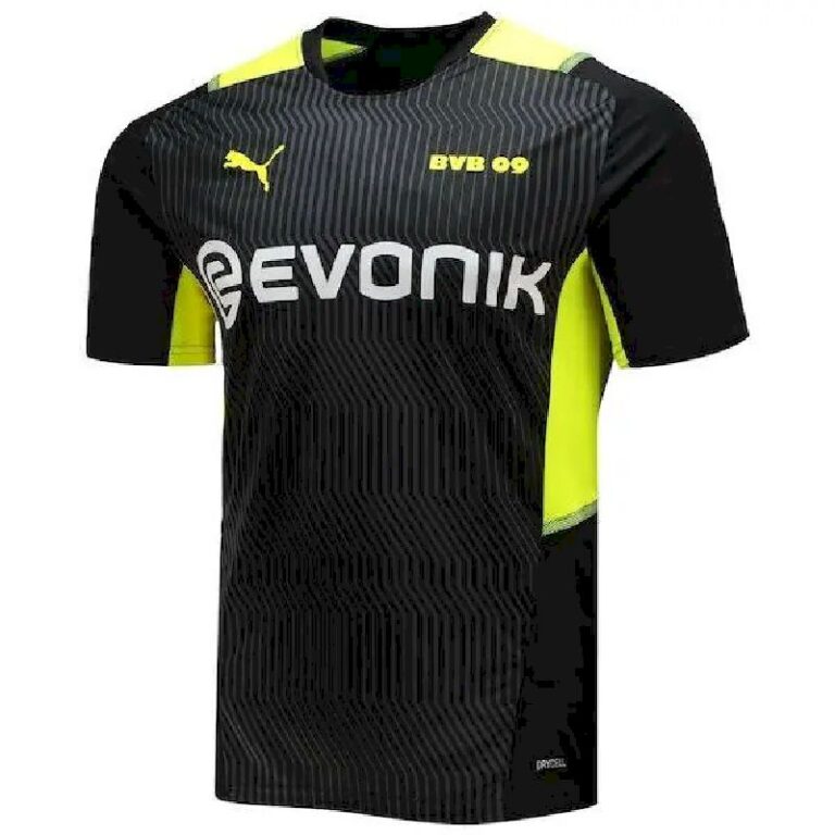Mens Borussia Dortmund 2021/22 Raglan Pre-Match Jersey – Black 1