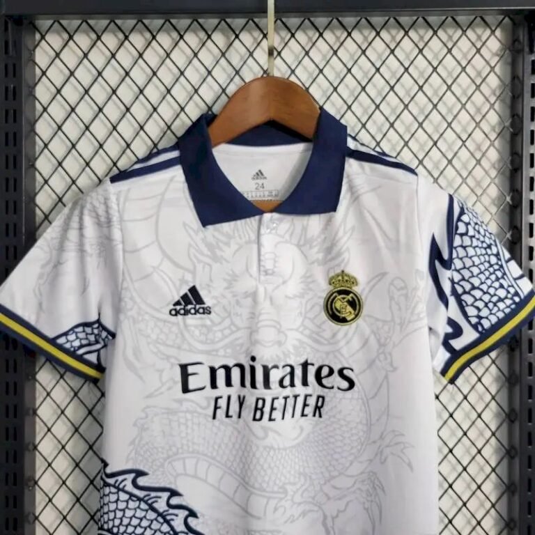 Kids Real Madrid 2022/23 White Dragon Edition Kit 1