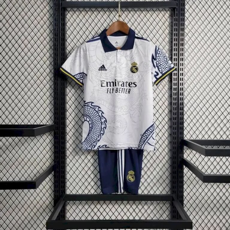 Kids Real Madrid 2022/23 White Dragon Edition Kit
