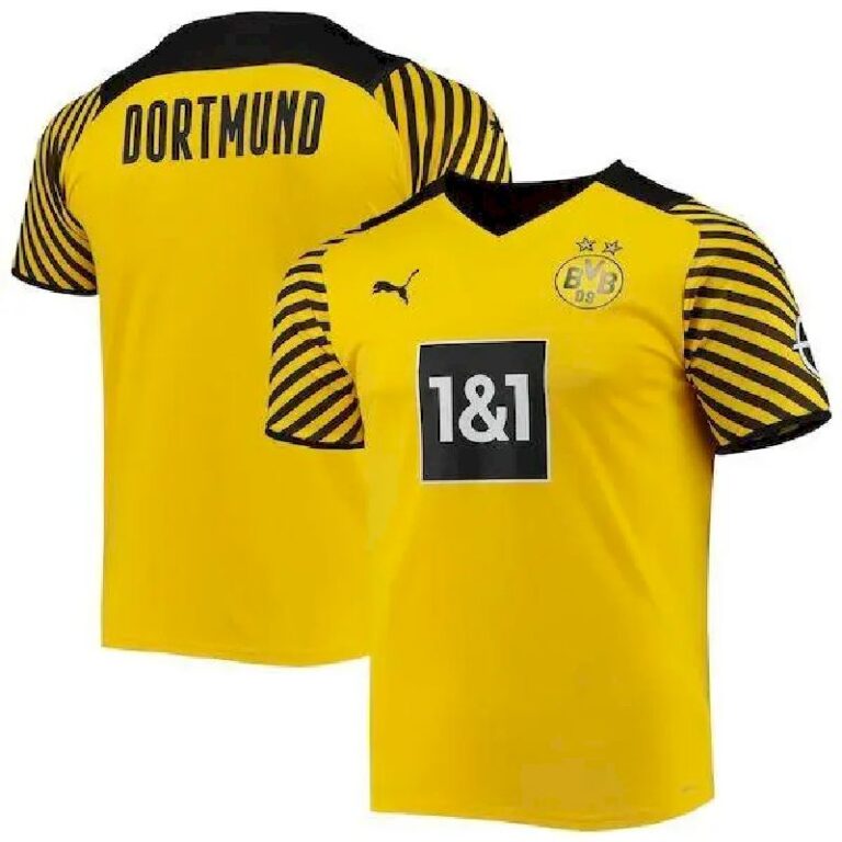 Mens Borussia Dortmund 2021/22 Home Replica Jersey – Yellow/black