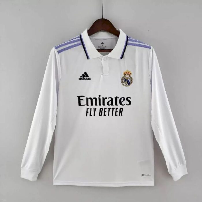Mens Real Madrid 2022/23 Home Long Sleeve Jersey 1