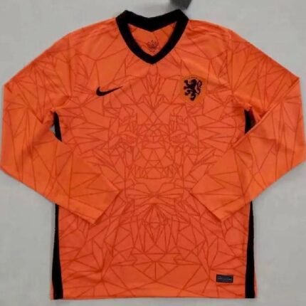 Mens Netherlands 2021 Home Long Sleeve Jersey