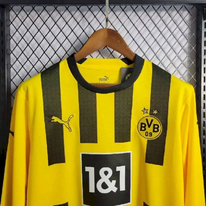 Mens Borussia Dortmund 2022/23 Home Long Sleeve Jersey 2