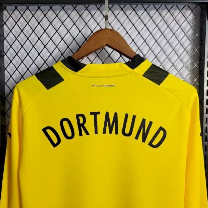 Mens Borussia Dortmund 2022/23 Home Long Sleeve Jersey 4