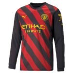 Mens Manchester City 2022/23 Away Long Sleeve Jersey 1