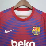 Mens Barcelona 2021/22 Pre-Match Jersey Red And Blue 1