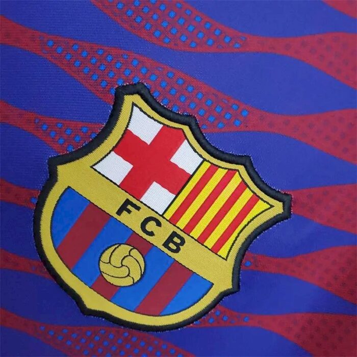 Mens Barcelona 2021/22 Pre-Match Jersey Red And Blue 4