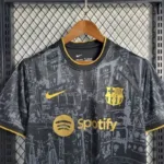 Mens Barcelona 2023/24 Black Gold Jersey 2