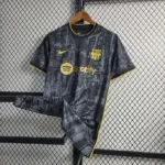 Mens Barcelona 2023/24 Black Gold Jersey 1