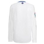 Mens Real Madrid 2021 Home Patch Long Sleeve Jersey – White 2