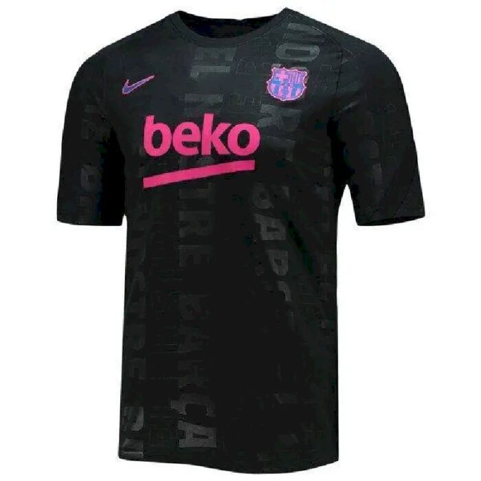 Mens Barcelona 2021/22 Pre-Match Performance Raglan Top – Black 1