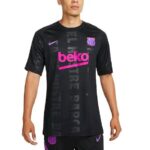 Mens Barcelona 2021/22 Pre-Match Performance Raglan Top – Black 3