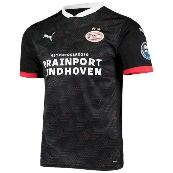 Mens PSV Eindhoven 2020/21 Third Replica Jersey – Black/red 2