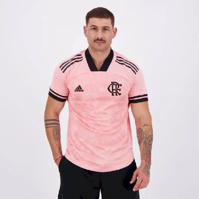 Mens Flamengo 2020/21 Pink October Rosa Jersey 2